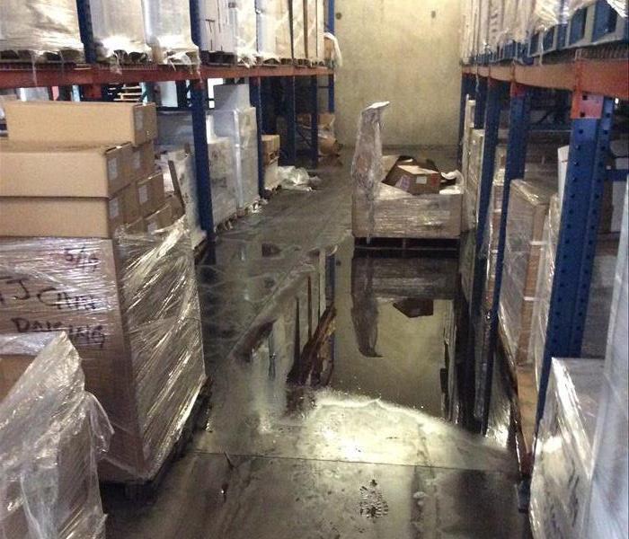 sewage on a warehouse floor